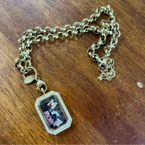 Origami Owl Gold Necklace with Mom Locket - Picture 2 of 4